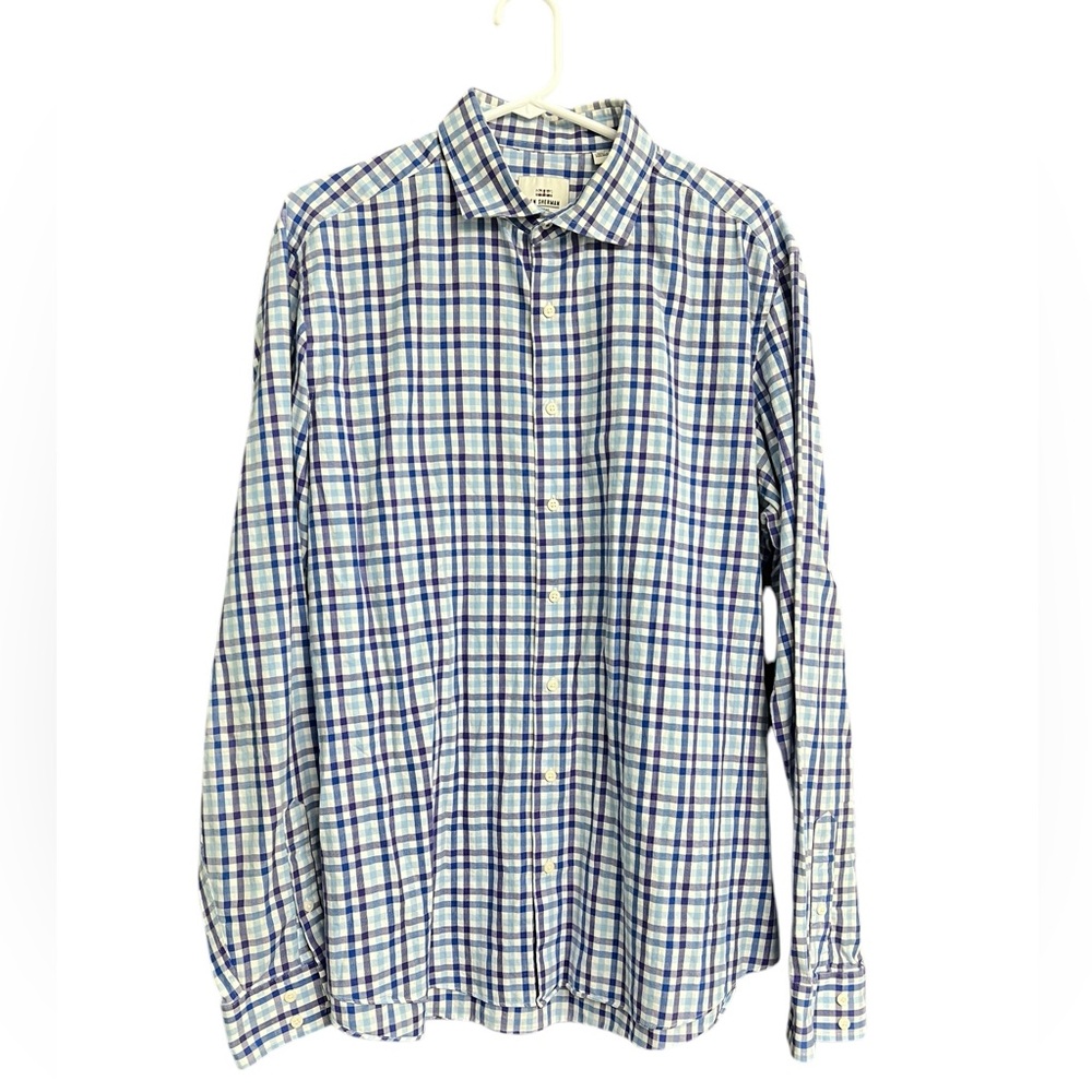 Ben‎ Sherman Long sleeve Men’s Checkered Dress Shirt Size 17